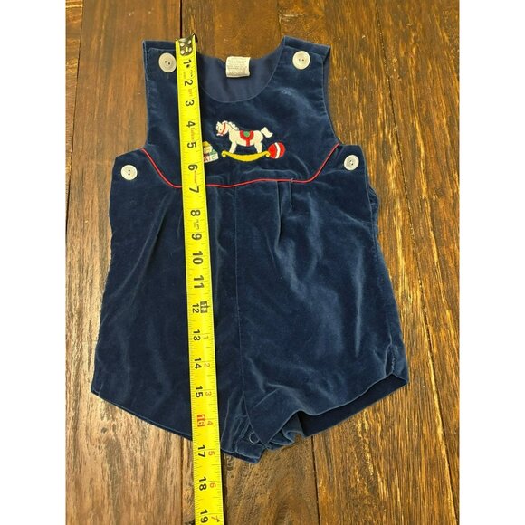 Navy Velvet Romper 18m - Picture 3 of 4